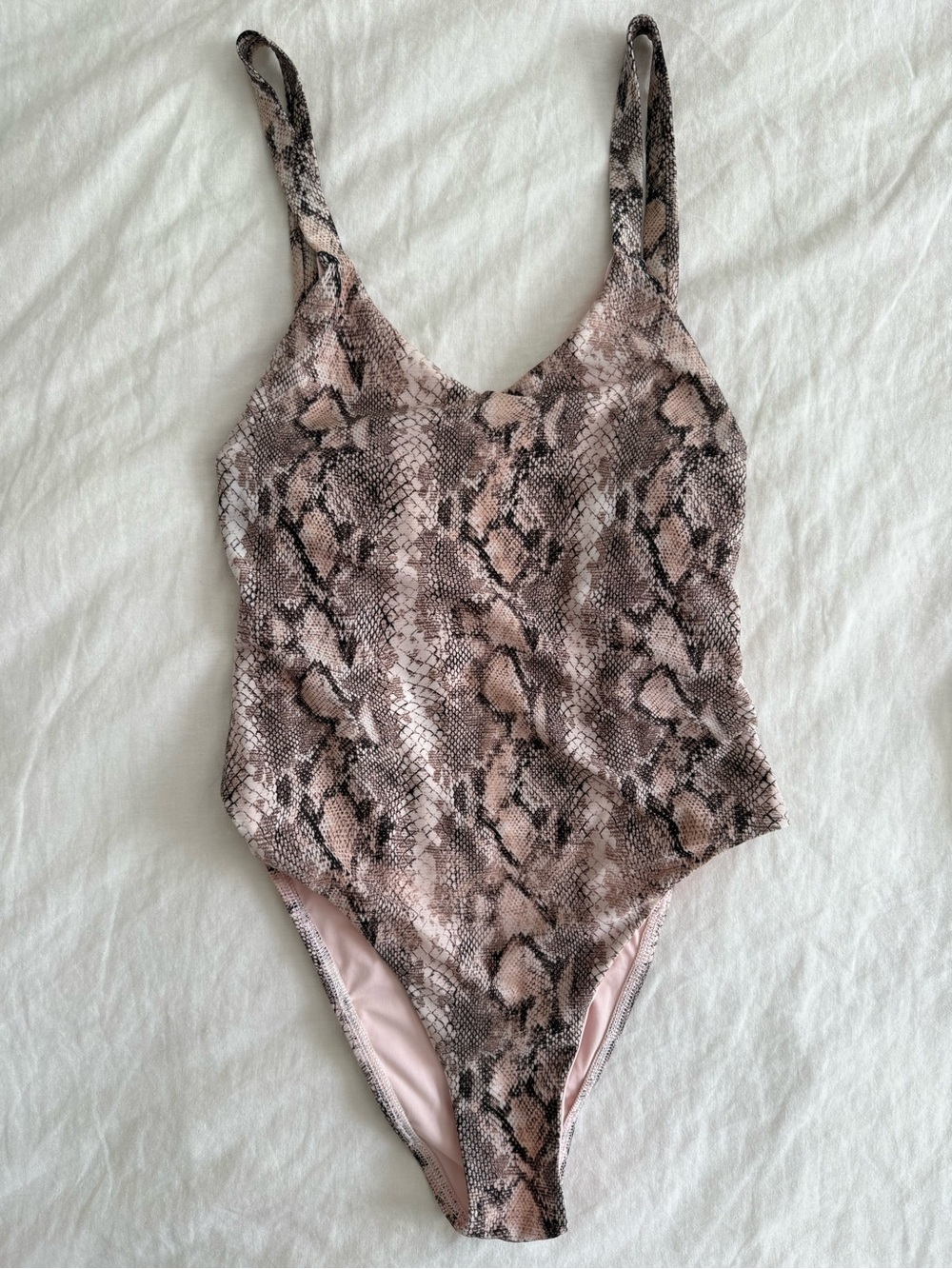 Vitamin A Pink Snakeskin One Piece Swimsuit Low Back XS/S - Picture 3 of 8